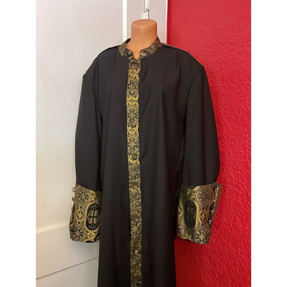 Bohemian Kimono•Religious emperor Cover Up w/cross Robe•Smoking Jacket•Priest - Picture 2 of 11